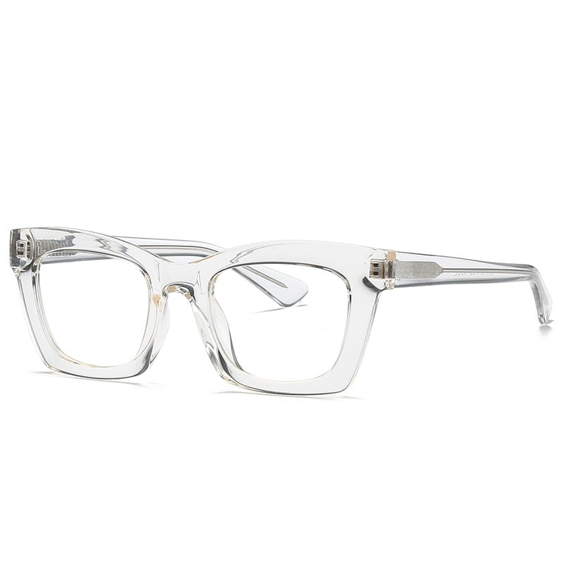 CCSpace Women's Full Rim Cat Eye Tr 90 Titanium Frame Eyeglasses 49524 Full Rim CCspace C2Clear  