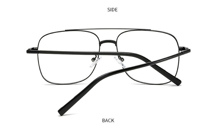 Hotony Unisex Full Rim Alloy Square Double Bridge Frame Eyeglasses 29180 Full Rim Hotony   