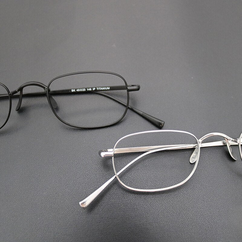 Gatenac Unisex Full Rim Square Titanium Frame Eyeglasses Gxyj708 Full Rim Gatenac   