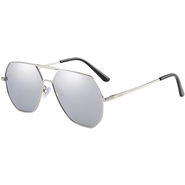 Aidien Men's Full Rim Alloy Frame Myopic Polarized Lens Sunglasses 8692 Sunglasses Aidien Silver 0 