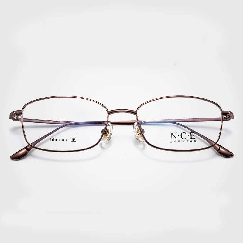 Men's Full Rim Square Titanium Frame Eyeglasses SC8508 Full Rim Bclear Auburn  