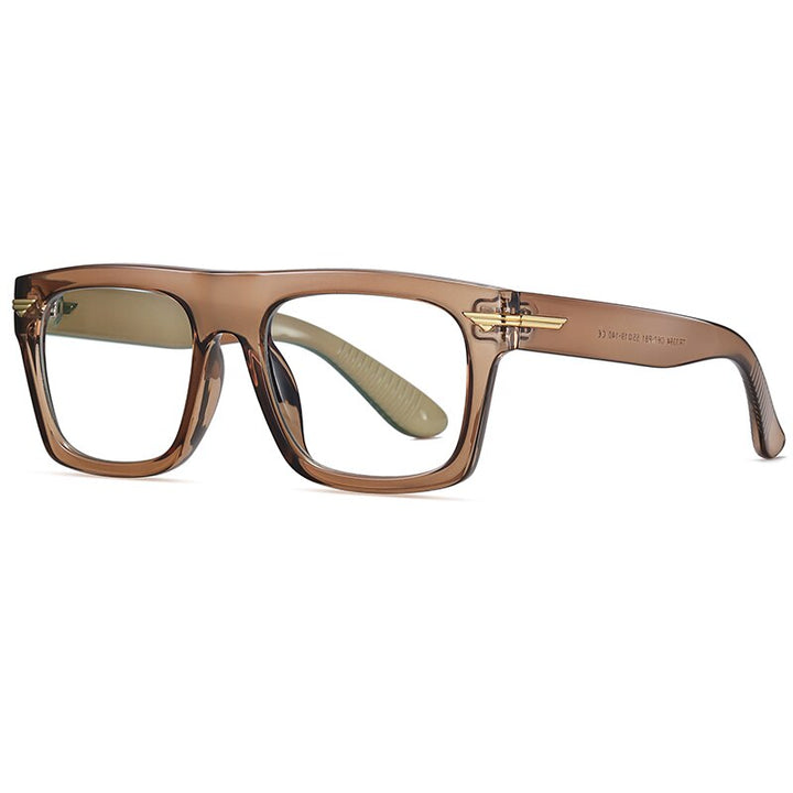 Reven Jate Men's Eyeglasses 3394 Tr-90 Plastic Spectacles Full Rim Full Rim Reven Jate brown  
