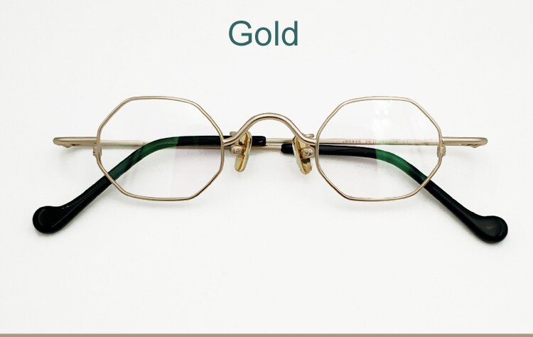Unisex Titanium Polygonal Full Rim Eyeglasses J85998 Full Rim Yujo Gold China 