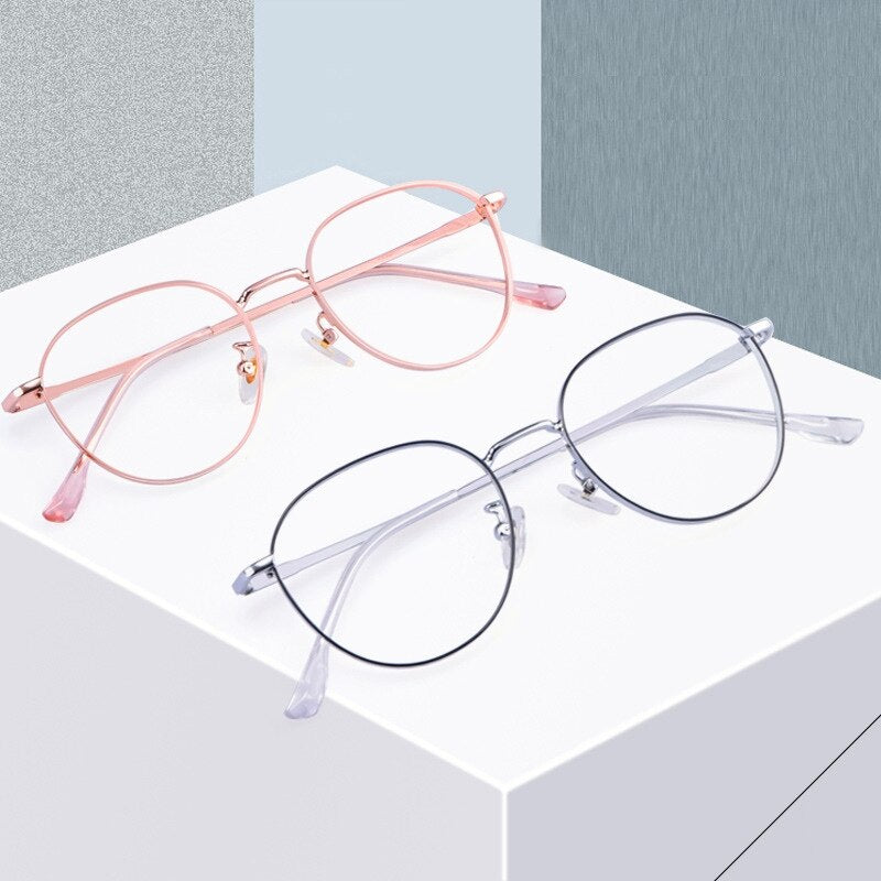 Yimaruili Unisex Full Rim β Titanium Round Frame Eyeglasses 80047 Full Rim Yimaruili Eyeglasses   