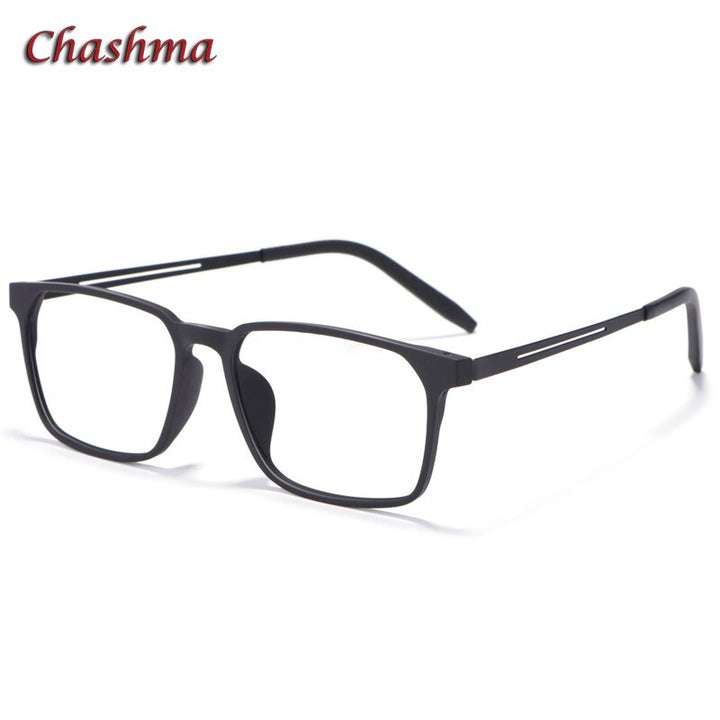 Chashma Ochki Unisex Full Rim Square Tr 90 Titanium Eyeglasses 8878 Full Rim Chashma Ochki Matte Black  
