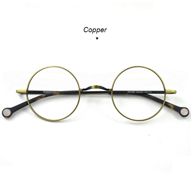 Hdcrafter Unisex Full Rim Round Alloy Frame Eyeglasses Ps7087 Full Rim Hdcrafter Eyeglasses Copper  