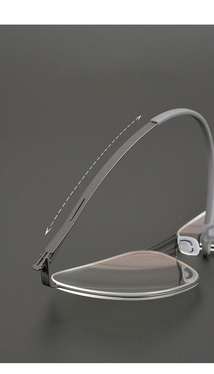 Muzz Men's Full Rim Square Stainless Steel Alloy Double Bridge Screwless Frame Eyeglasses Full Rim Muzz   