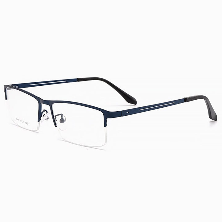 Hotochki Men's Semi Rim Alloy Frame Eyeglasses TR-90 Resin Temples 2541 Semi Rim Hotochki Blue  