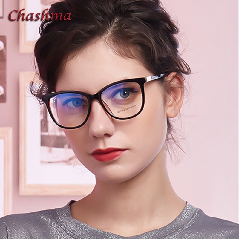 Chashma Ochki Women's Full Rim Square Tr90 Titanium Eyeglasses 87004 Full Rim Chashma Ochki   