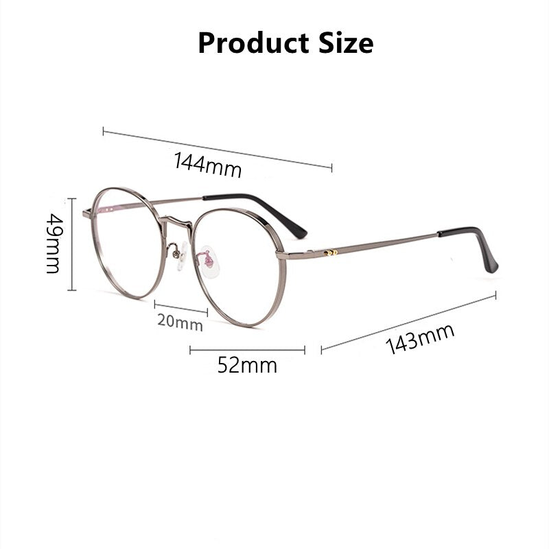 Yimaruili Unisex Full Rim Round Titanium Frame Eyeglasses 3388 Full Rim Yimaruili Eyeglasses   