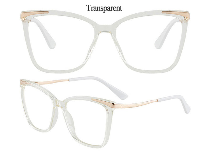 Hotony Women's Full Rim TR 90 Resin Square Cat Eye Frame Eyeglasses 7051 Full Rim Hotony   