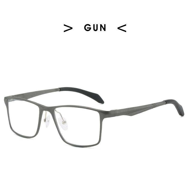 Hdcrafter Unisex Full Rim Square Titanium Frame Eyeglasses 6328 Full Rim Hdcrafter Eyeglasses gray  