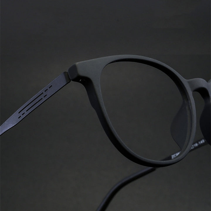 KatKani Unisex Full Rim Round TR 90 Resin Titanium Frame Eyeglasses K99113 Full Rim KatKani Eyeglasses   