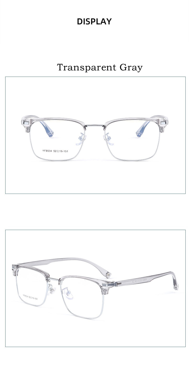Yimaruili Men's Full Rim Square Electroplated Alloy Frame Eyeglasses 8534YF Full Rim Yimaruili Eyeglasses   