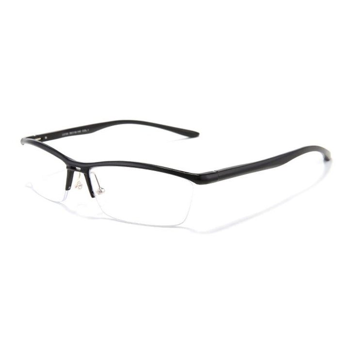 Hdcrafter Unisex Semi Rim Rectangle Titanium Frame Eyeglasses Lv130 Semi Rim Hdcrafter Eyeglasses Black  