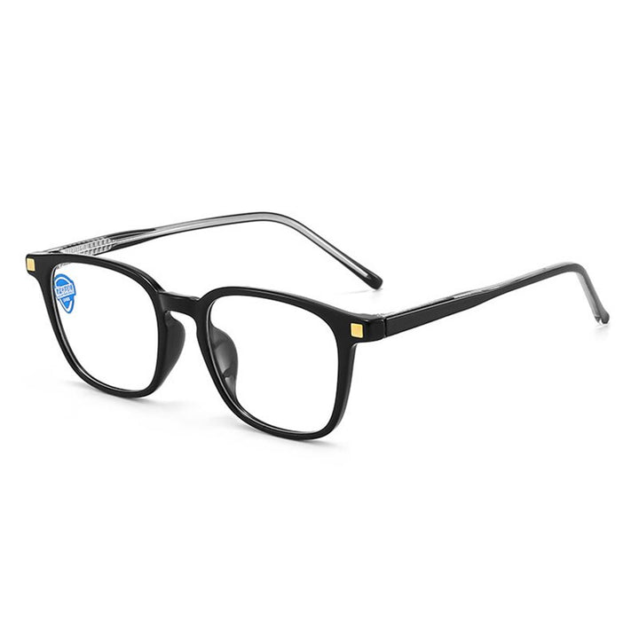 Hotony Unisex Full Rim Square Acetate Frame Eyeglasses 8845 Full Rim Hotony Shiny Black-C1  