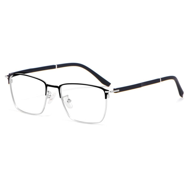 Hotony Unisex Full Rim Square Alloy Frame Eyeglasses 3007 Full Rim Hotony Silver  