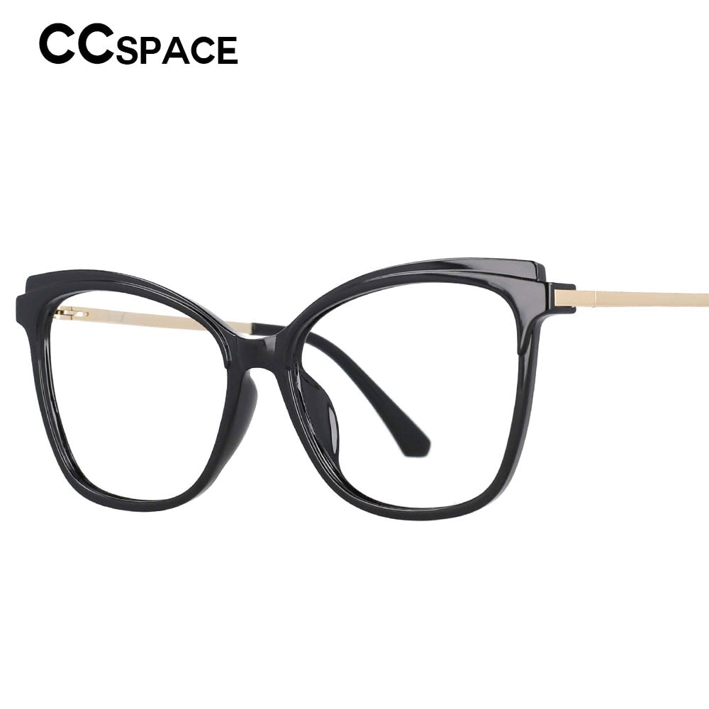 CCSpace Unisex Full Rim Square Cat Eye Tr 90 Titanium Frame Eyeglasses 53109 Full Rim CCspace   
