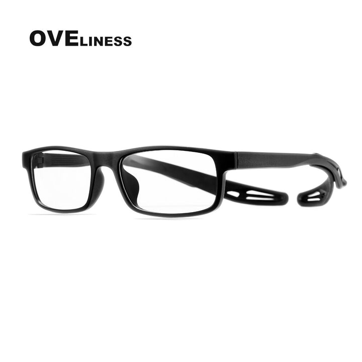 Oveliness Unisex Full Rim Square Tr 90 Titanium Sport Eyeglasses Olad55p Sport Eyewear Oveliness black c001  