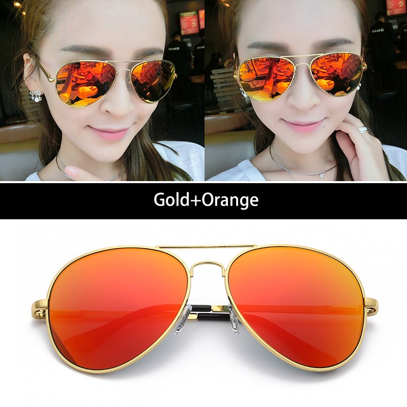 Aidien Unisex Alloy Aviation Myopic Lens Sunglasses Pink Silver Orange Green 6606 Sunglasses Aidien Orange 0 