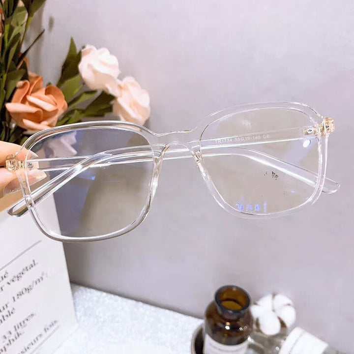 Women's Square TR90 Titanium Full Rim Frame Eyeglasses 1734-2 Full Rim Bclear C 6  