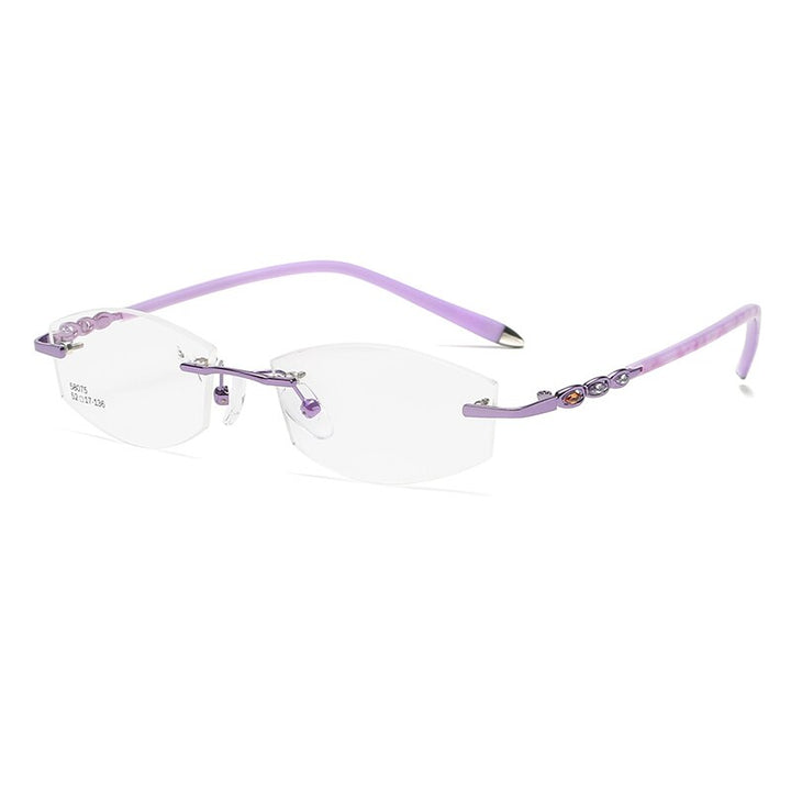 Zirosat 58075 Women's Eyeglasses Rimless Clear Eyewear Frame Rimless Zirosat purple  