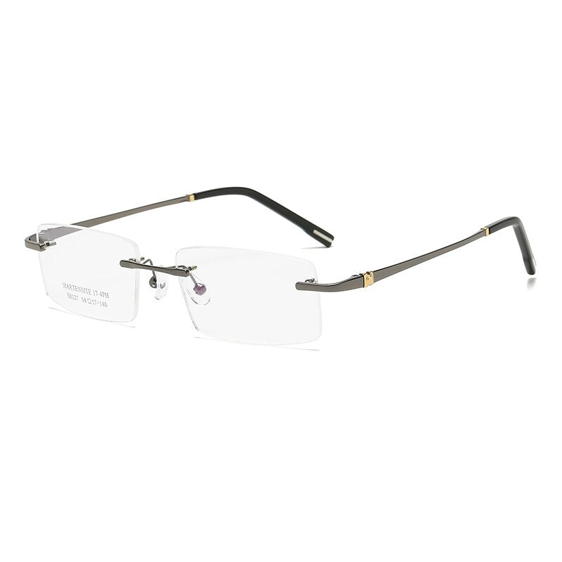 Zirosat 58127 Unisex Eyeglasses Titanium Alloy Rimless Rimless Zirosat grey  