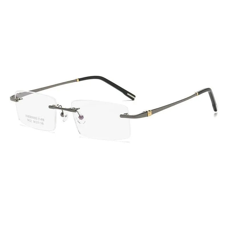 Zirosat 58127 Unisex Eyeglasses Titanium Alloy Rimless - grey