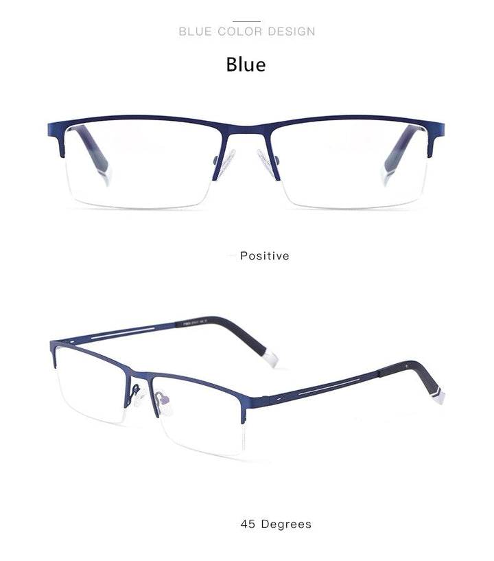 Yimaruili Unisex Semi Rim Alloy Frame Eyeglasses P8825 Semi Rim Yimaruili Eyeglasses   