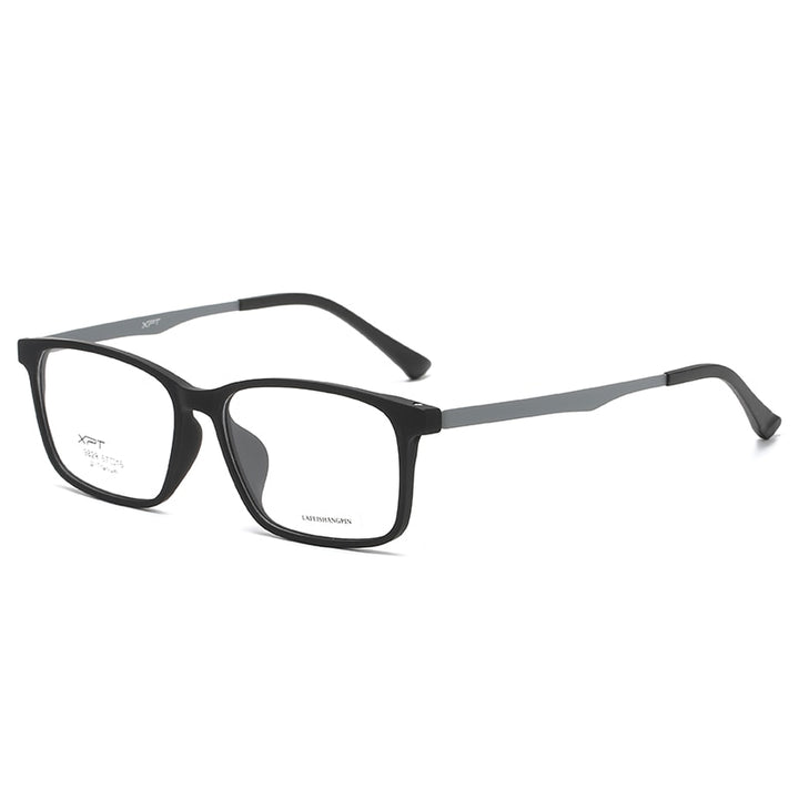 Reven Jate Unisex Eyeglasses 9829 Ultralight Pure Titanium Square Big Frame Frame Reven Jate black-grey  