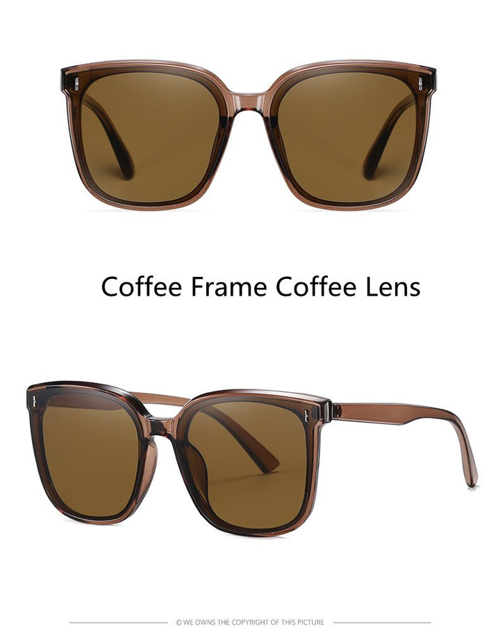 KatKani Unisex Full Rim TR 90 Resin Square Frame Polarized Sunglasses Tr6304 Sunglasses KatKani Sunglasses   