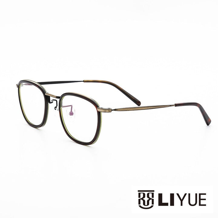 Oveliness Unisex Full Rim Square Acetate Alloy Eyeglasses 5188 Full Rim Oveliness tortoise green  