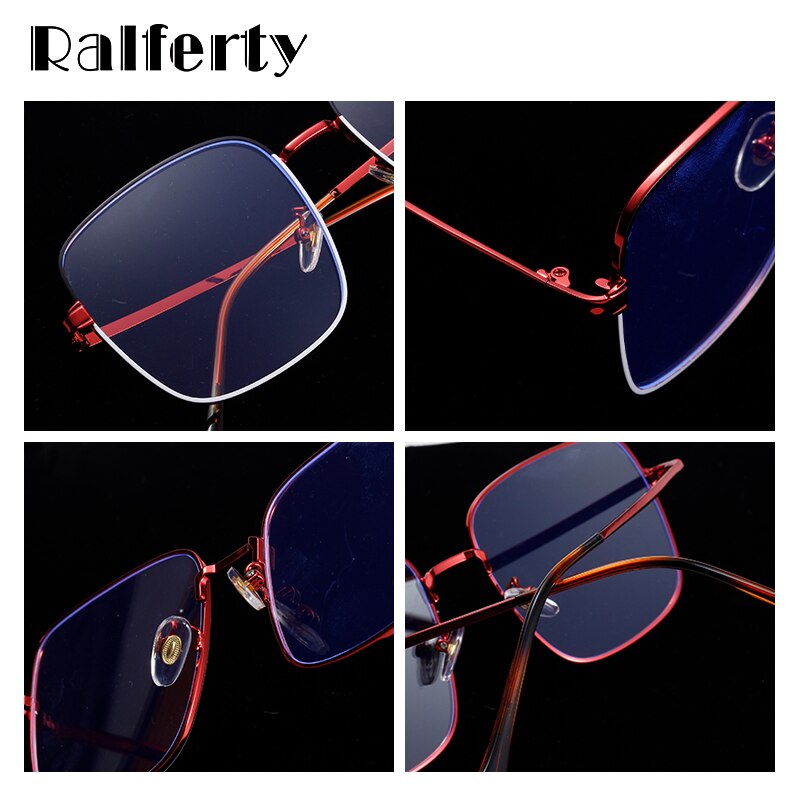 Ralferty Men's Eyeglasses Anti Blue Light Square Oversize W5103 Anti Blue Ralferty   