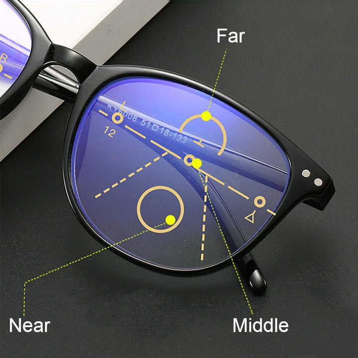 Unisex Anti Blue Light Progressive Reading Glasses Plastic Frame Reading Glasses Brightzone   
