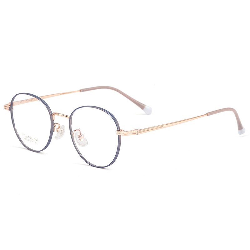 Aissuarvey Titanium Round Full Rim Frame Unisex Eyeglasses T8805 Full Rim Aissuarvey Eyeglasses Blue  