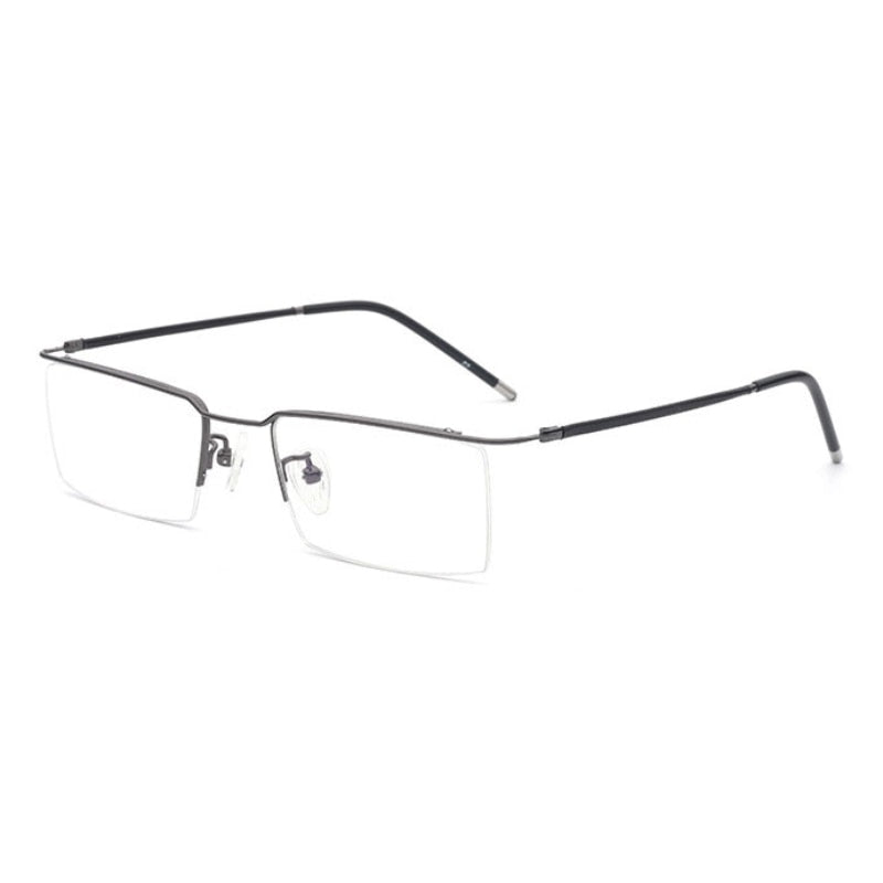 Hotochki Unisex Semi Rim Titanium Alloy Frame Eyeglasses 6341 Semi Rim Hotochki GRAY  