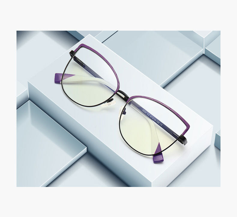 Hotony Women's Full Rim Cat Eye TR 90 Resin Alloy Frame Eyeglasses 3024 Full Rim Hotony   