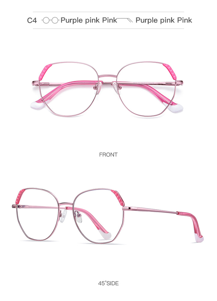 Hotony Women's Full Rim Cat Eye Alloy Frame Eyeglasses 3015 Full Rim Hotony   