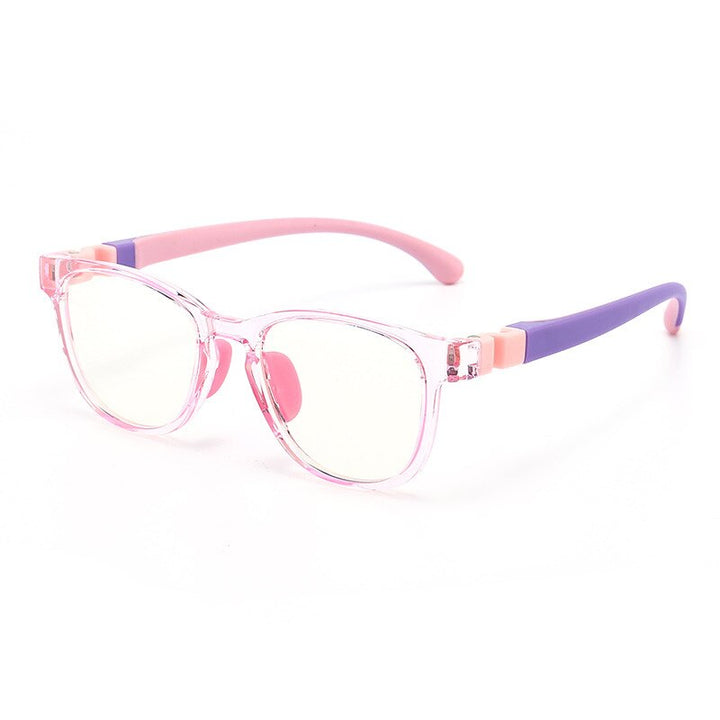 Yimaruili Unisex Children's Full Rim Silicone Frame Eyeglasses KF8509 Full Rim Yimaruili Eyeglasses Transparent Pink  
