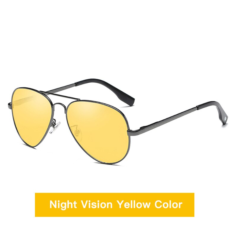 Aidien Unisex Alloy Aviation Myopic Lens Sunglasses Gold Night Vision Purple 6606 Sunglasses Aidien Night Vision 0 