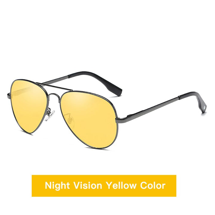 Aidien Unisex Alloy Aviation Myopic Lens Sunglasses Gold Night Vision Purple 6606 Sunglasses Aidien Night Vision 0 