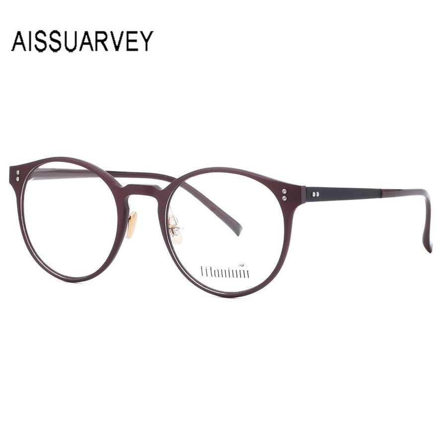 Aissuarvey Ultem Metal Round Full Rim Frame Unisex Eyeglasses Acetate Temples 9003 Full Rim Aissuarvey Eyeglasses C3 CN 