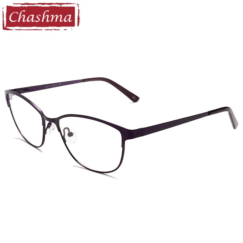Women's Full Rim Cat Eye Alloy Frame Ultra Light Eyeglasses A51 Full Rim Chashma   