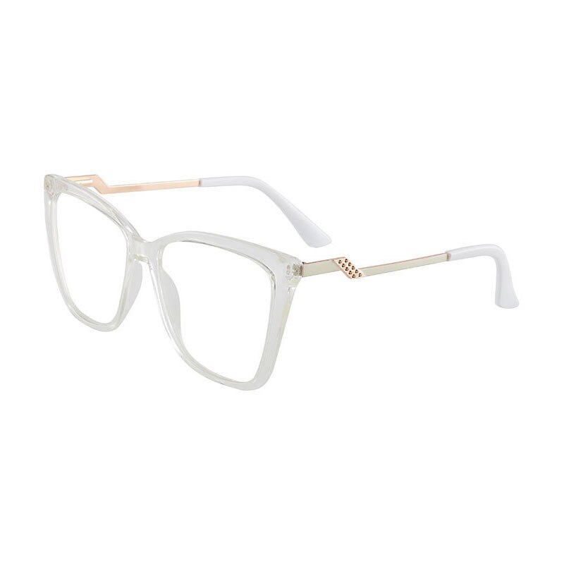 Hotony Women's Full Rim TR 90 Resin Square Cat Eye Frame Eyeglasses 7049 Full Rim Hotony white  