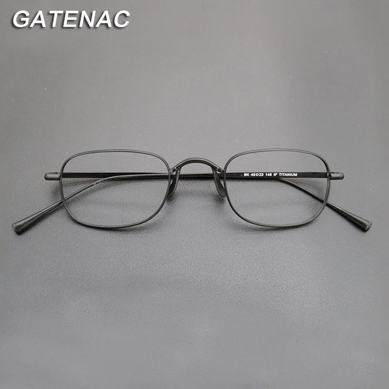 Gatenac Unisex Full Rim Square Titanium Frame Eyeglasses Gxyj708 Full Rim Gatenac   