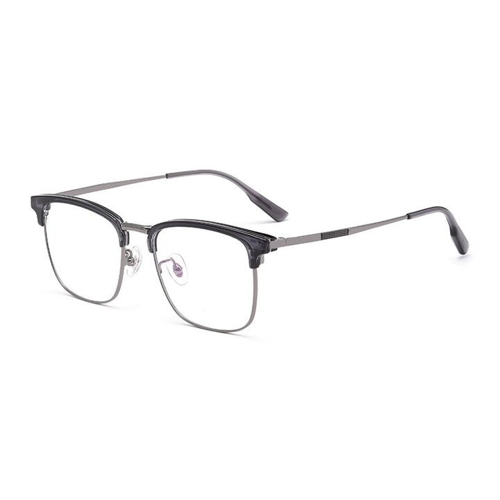 Yimaruili Men's Full Rim Square β Titanium Frame Eyeglasses 2312YJ Full Rim Yimaruili Eyeglasses Black Gun  