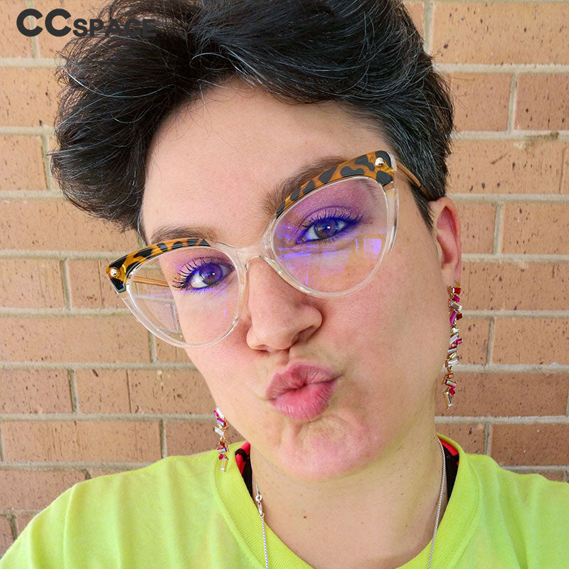CCspace Women's Full Rim Cat Eye Tr 90 Resin Frame Eyeglasses 45639 Full Rim CCspace   