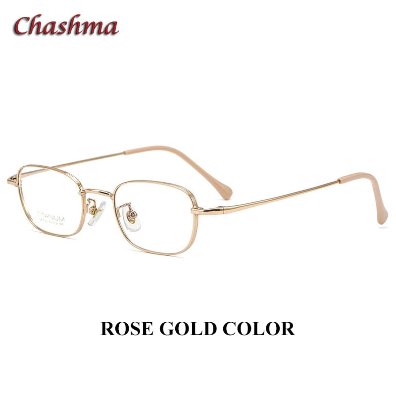 Chashma Ottica Unisex Full Rim Square Titanium Eyeglasses 835 Full Rim Chashma Ottica Rose Gold  