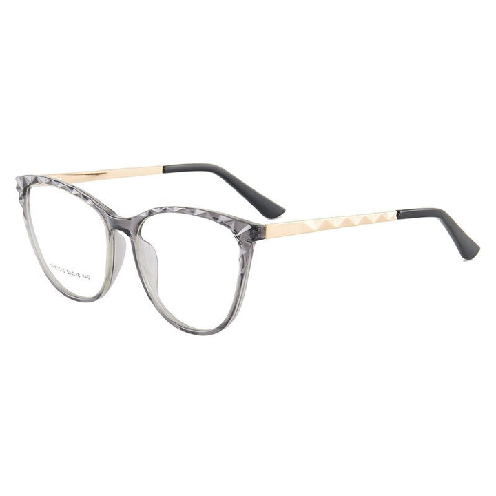 Hotony Women's Full Rim TR 90 Resin Round Cat Eye Frame Eyeglasses 7010 Full Rim Hotony   