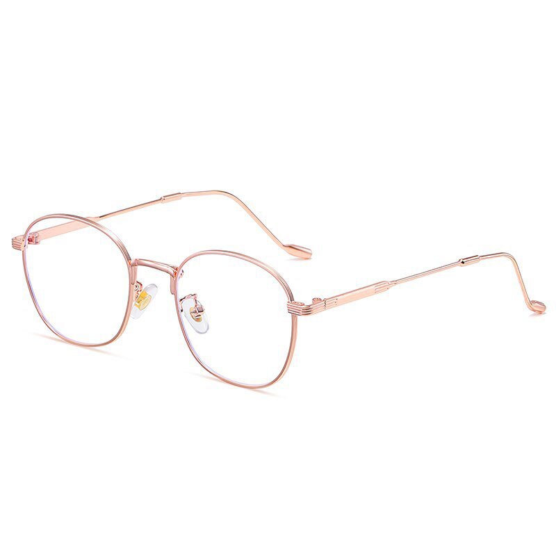 Hotony Unisex Full Rim Rectangle Browline Alloy Eyeglasses F20018 Full Rim Hotony Rose Gold  